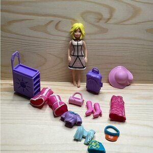 Mattel Polly Pocket and Accessories Travel Airline Clothes Shoes